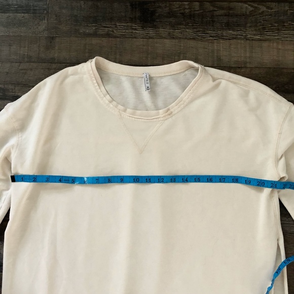 Z Supply High-Slit High-Low Long Sleeve Top XS Cream - Picture 8 of 9